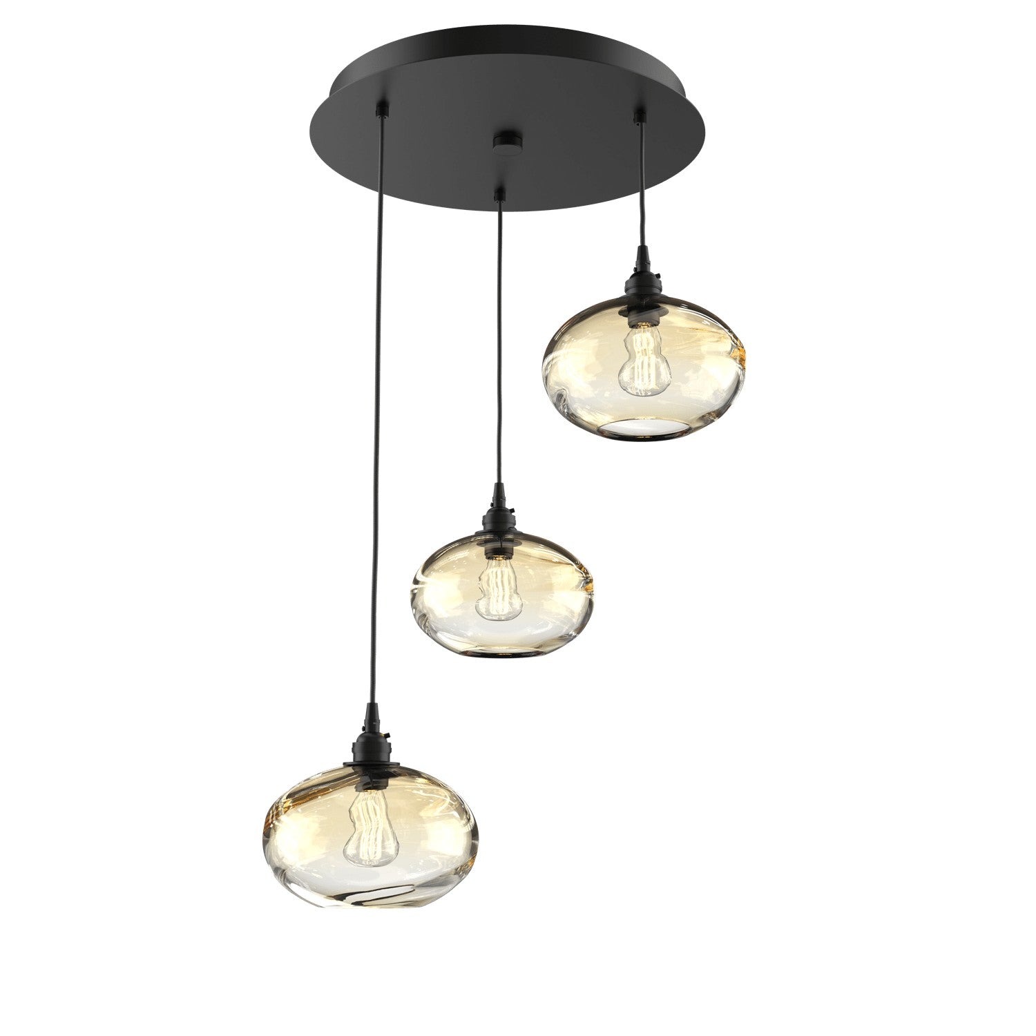 Hammerton Studio - CHB0036-03-MB-OA-C01-E2 - Three Light Pendant - Coppa - Matte Black