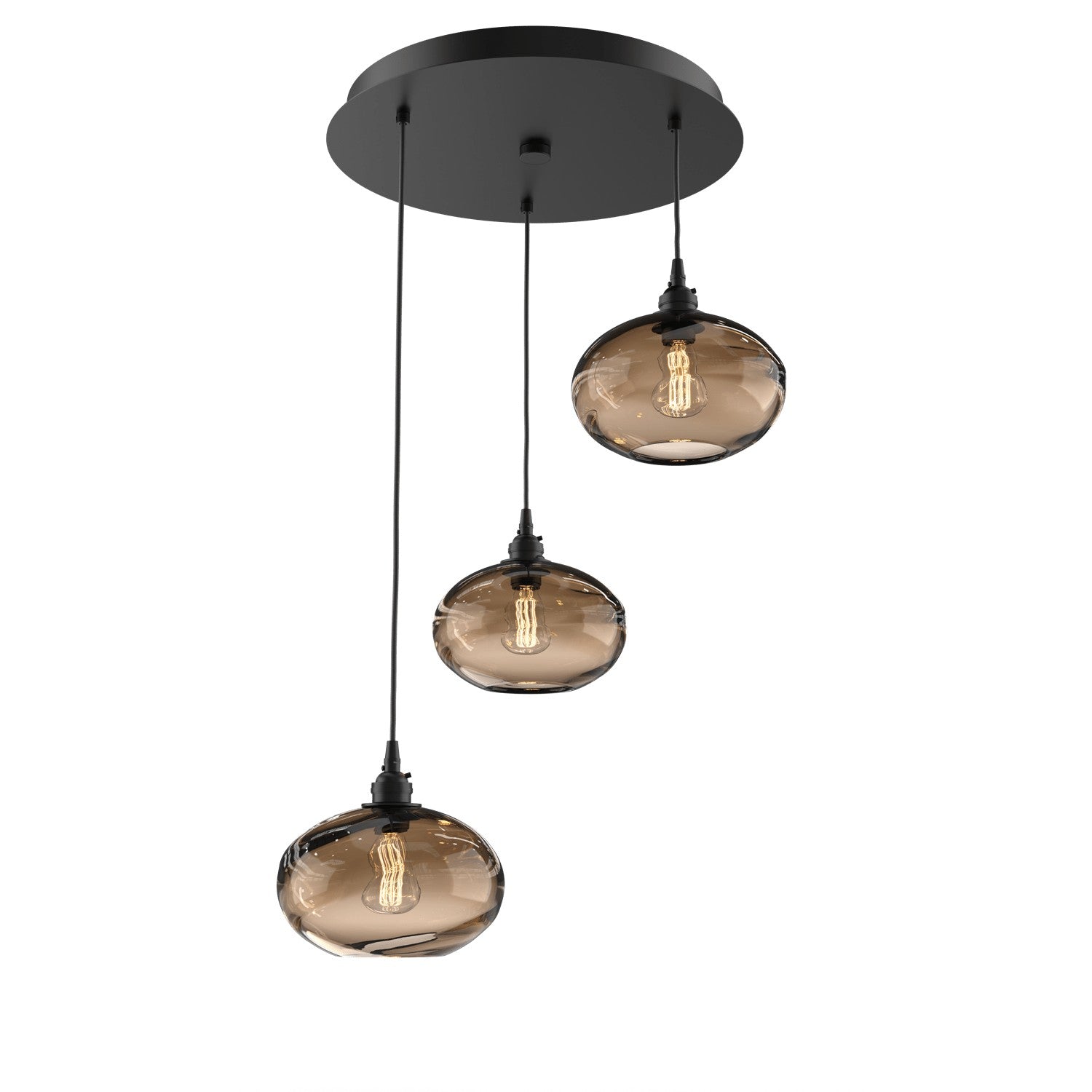 Hammerton Studio - CHB0036-03-MB-OB-C01-E2 - Three Light Pendant - Coppa - Matte Black