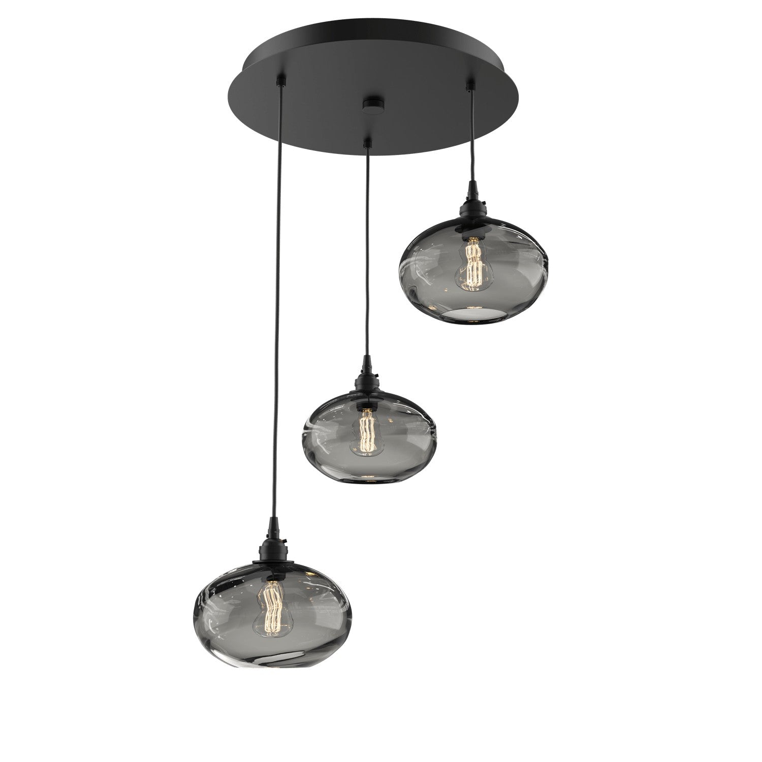 Hammerton Studio - CHB0036-03-MB-OS-C01-E2 - Three Light Pendant - Coppa - Matte Black