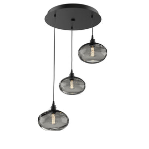 Hammerton Studio - CHB0036-03-MB-OS-C01-E2 - Three Light Pendant - Coppa - Matte Black