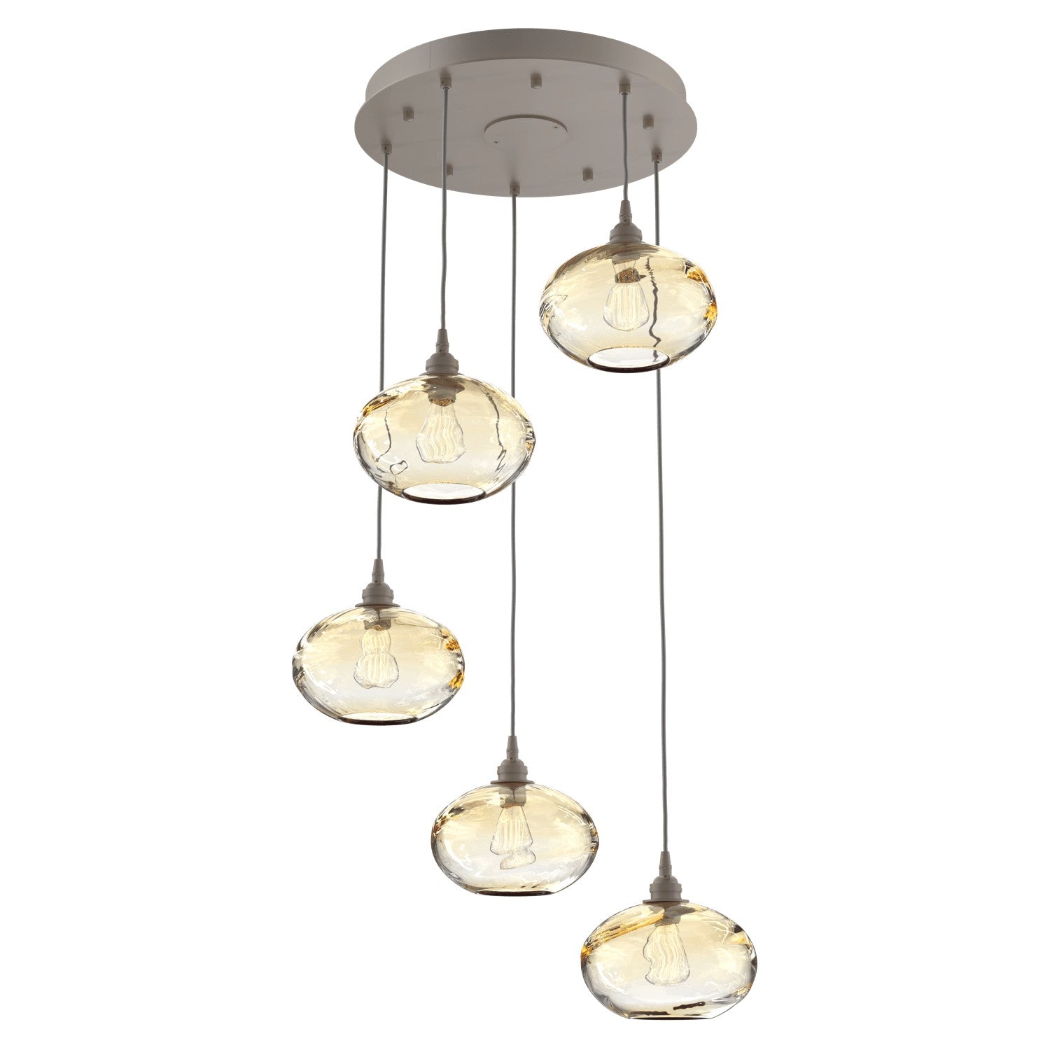 Hammerton Studio - CHB0036-05-BS-OA-C01-E2 - Five Light Pendant - Coppa - Beige Silver