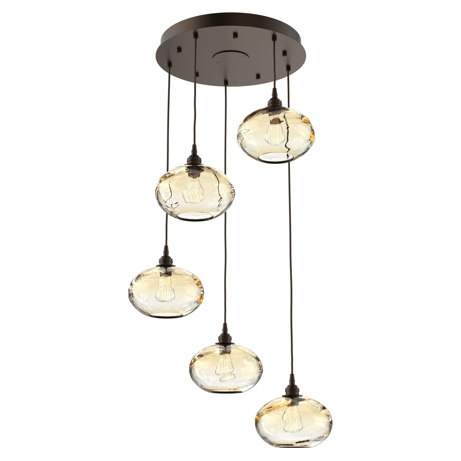 Hammerton Studio - CHB0036-05-FB-OA-C01-E2 - Five Light Pendant - Coppa - Flat Bronze