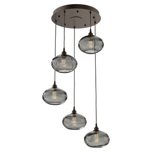 Hammerton Studio - CHB0036-05-FB-OS-C01-E2 - Five Light Pendant - Coppa - Flat Bronze