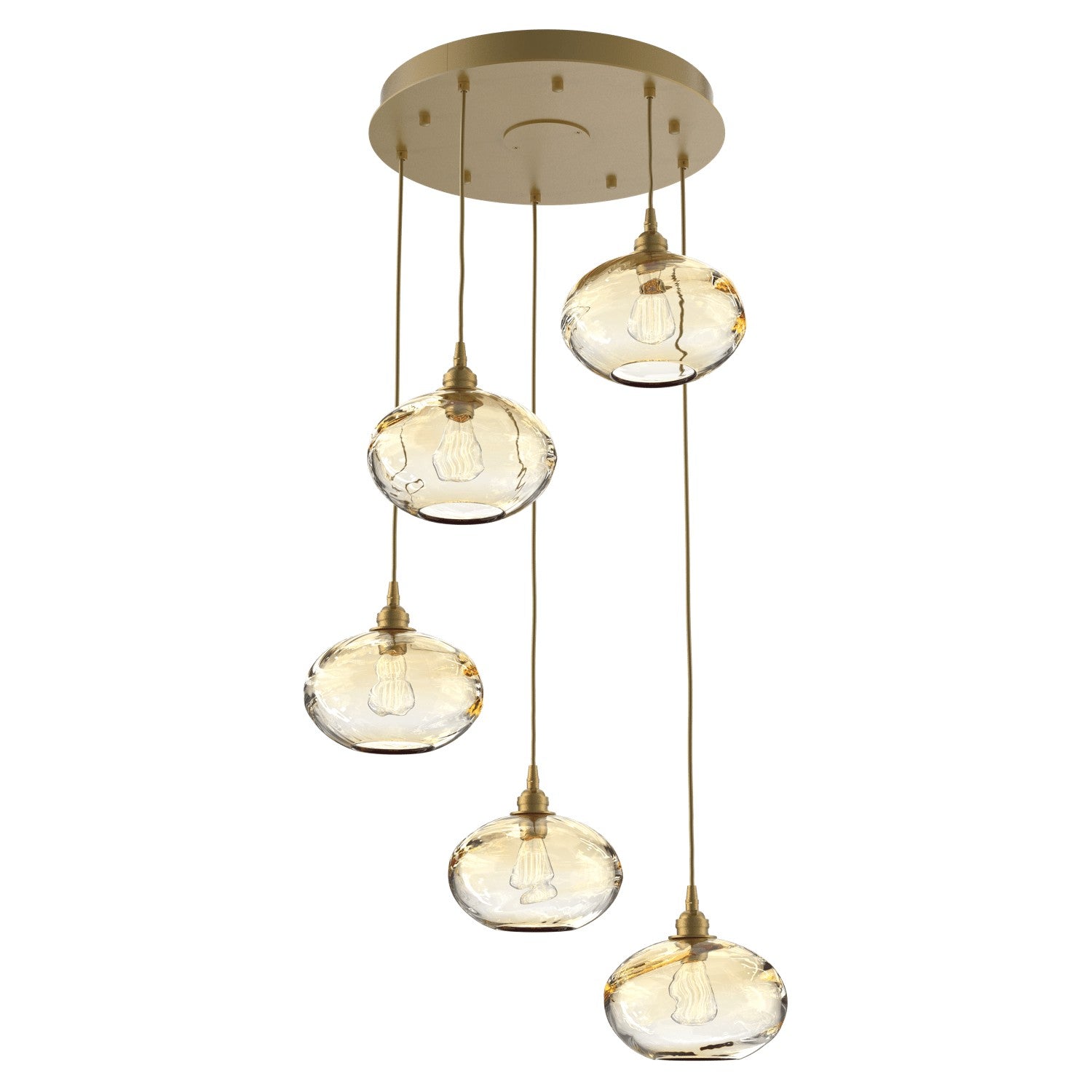 Hammerton Studio - CHB0036-05-GB-OA-C01-E2 - Five Light Pendant - Coppa - Gilded Brass