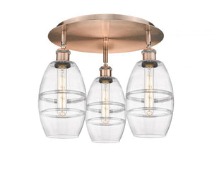 Innovations - 516-3C-AC-G557-6CL - Three Light Flush Mount - Downtown Urban - Antique Copper