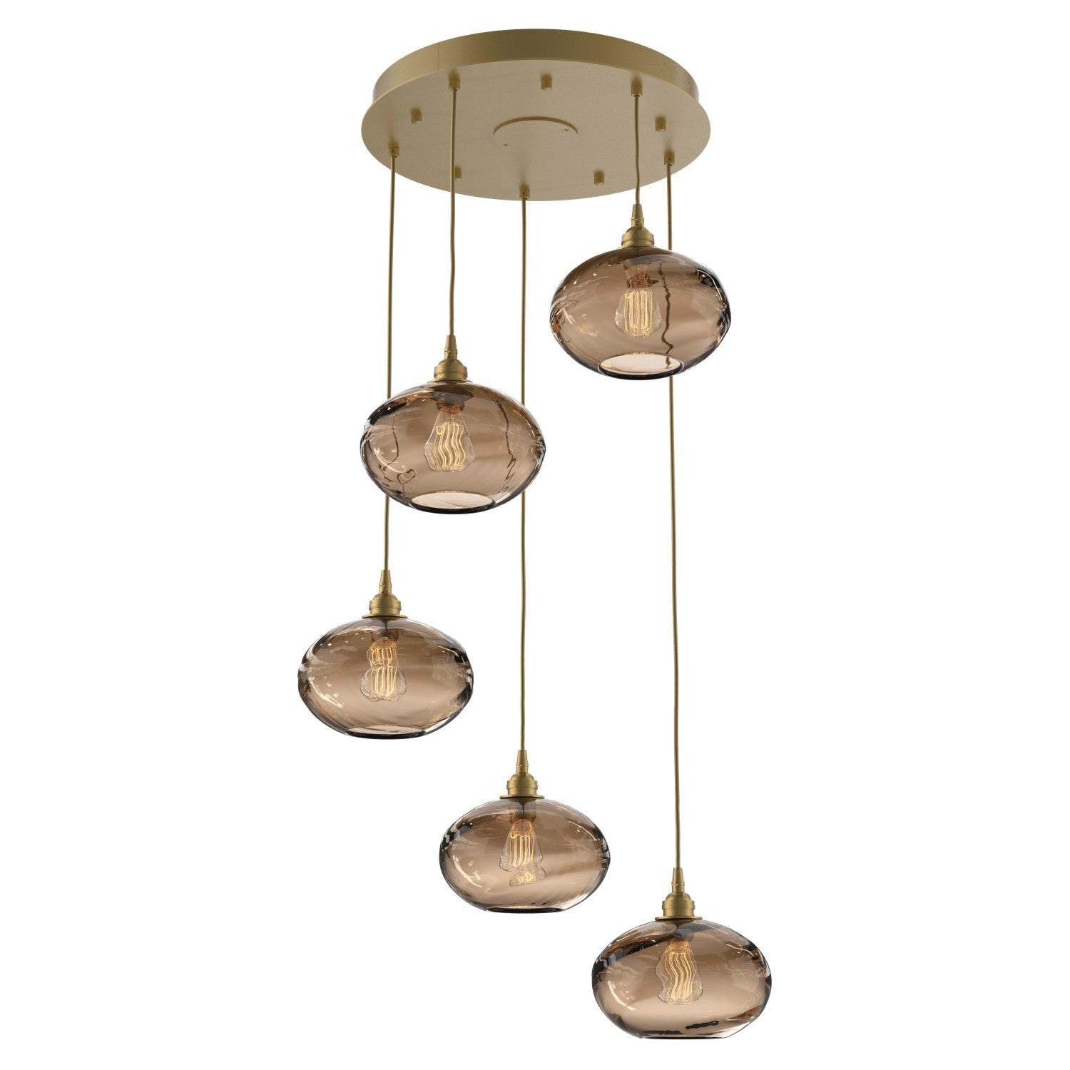 Hammerton Studio - CHB0036-05-GB-OB-C01-E2 - Five Light Pendant - Coppa - Gilded Brass