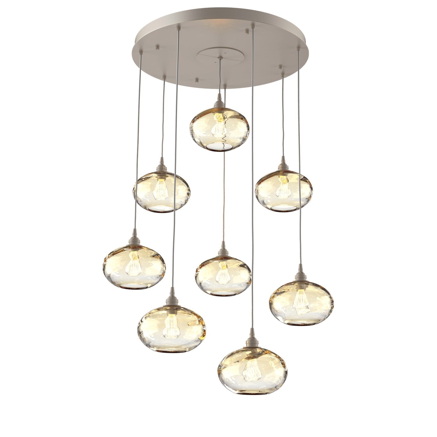 Hammerton Studio - CHB0036-08-BS-OA-C01-E2 - Eight Light Pendant - Coppa - Beige Silver