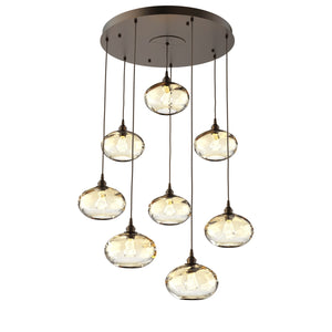 Hammerton Studio - CHB0036-08-FB-OA-C01-E2 - Eight Light Pendant - Coppa - Flat Bronze