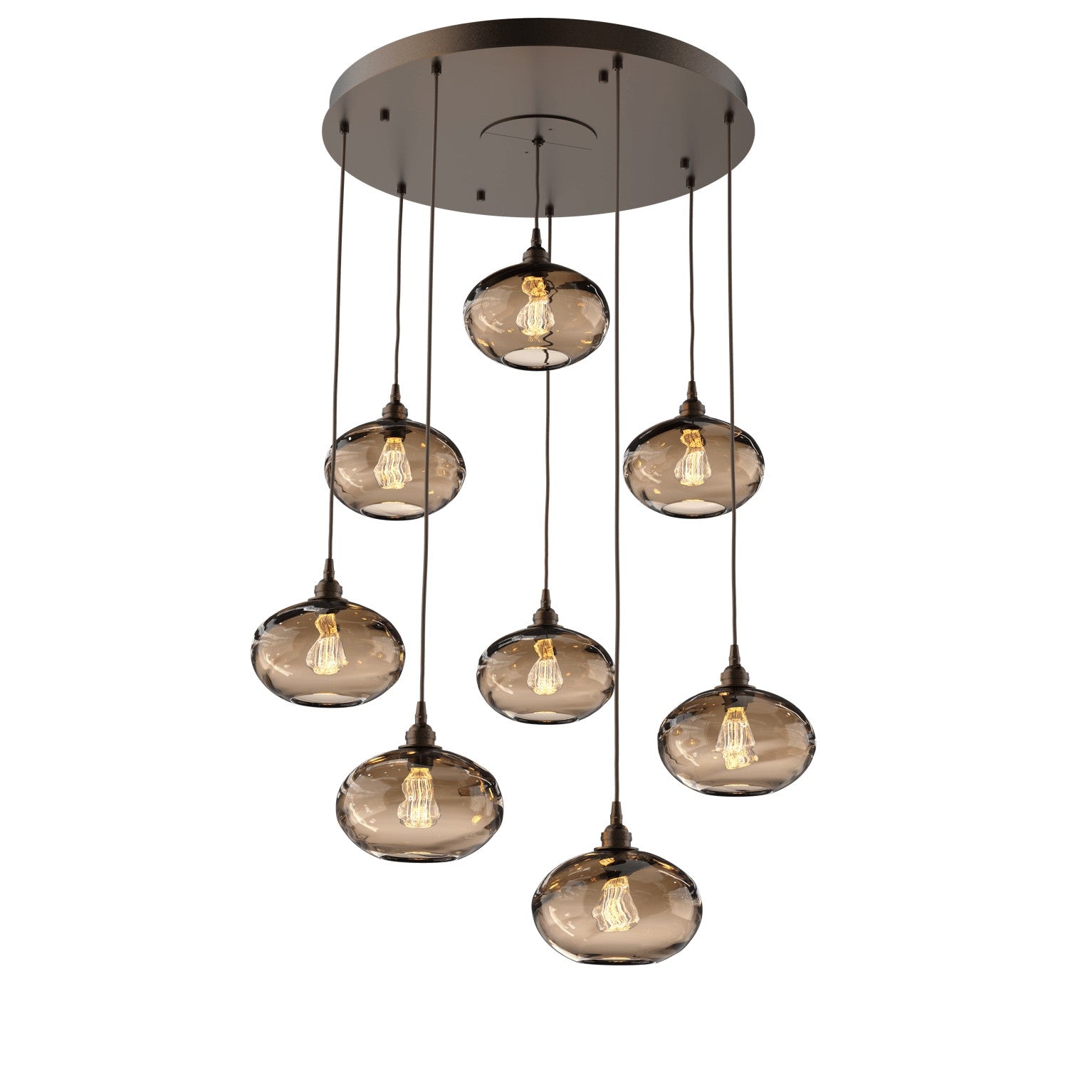 Hammerton Studio - CHB0036-08-FB-OB-C01-E2 - Eight Light Pendant - Coppa - Flat Bronze