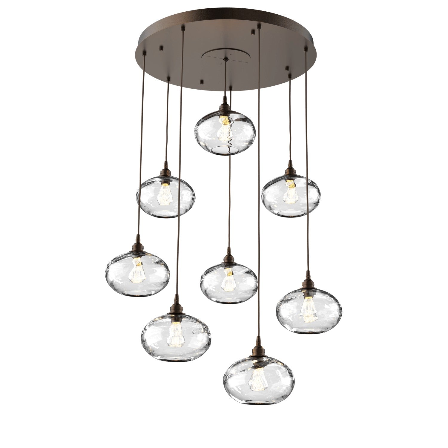 Hammerton Studio - CHB0036-08-FB-OC-C01-E2 - Eight Light Pendant - Coppa - Flat Bronze