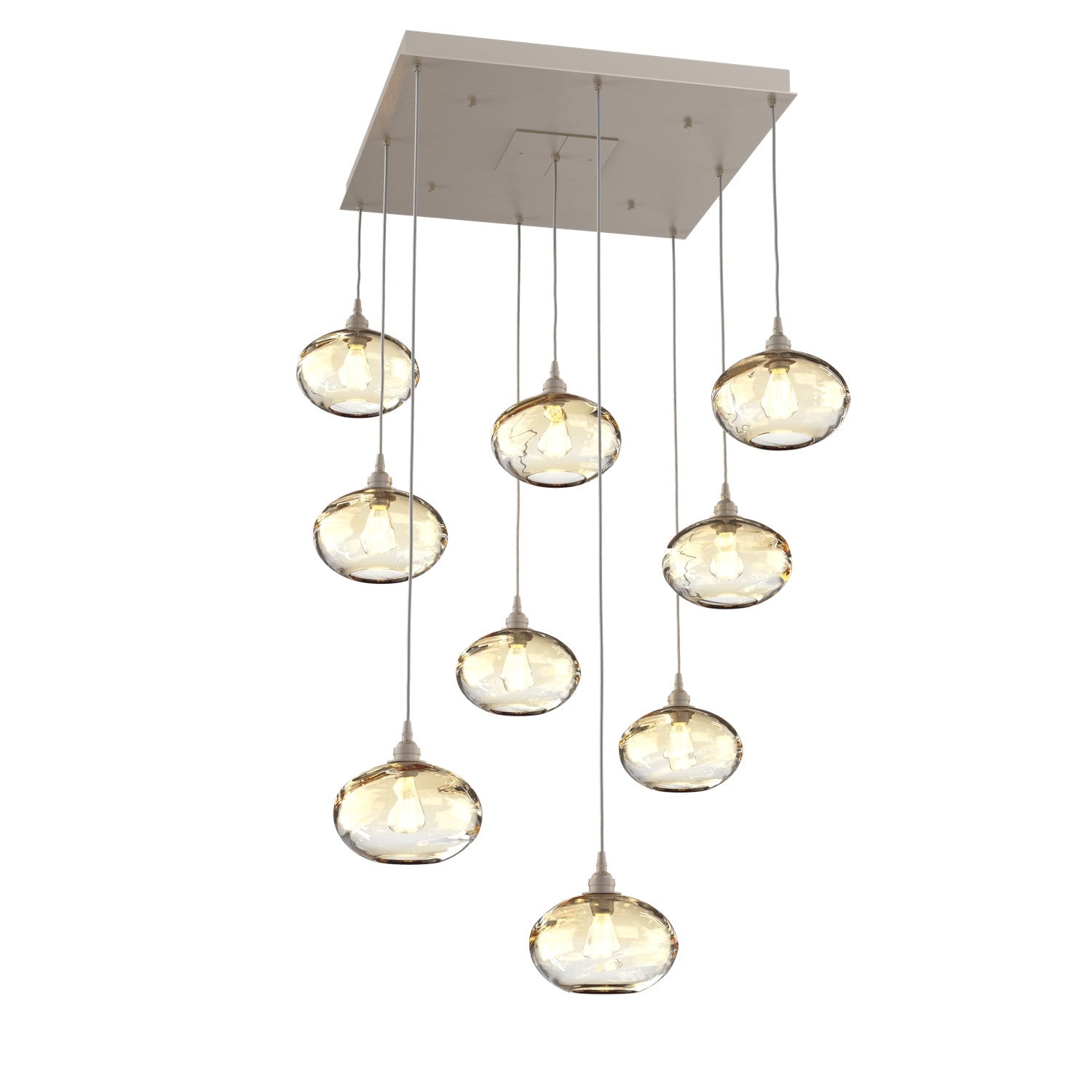 Hammerton Studio - CHB0036-09-BS-OA-C01-E2 - Nine Light Pendant - Coppa - Beige Silver