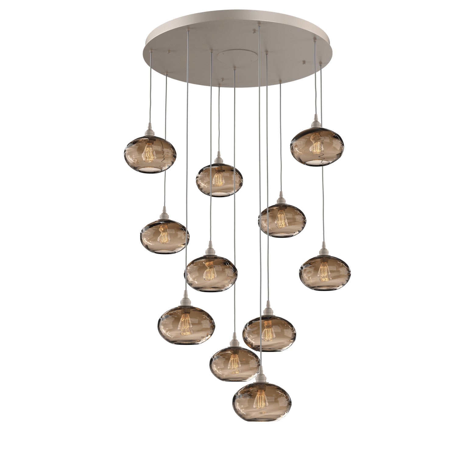 Hammerton Studio - CHB0036-11-BS-OB-C01-E2 - 11 Light Pendant - Coppa - Beige Silver