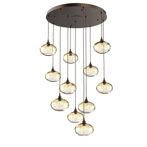 Hammerton Studio - CHB0036-11-FB-OA-C01-E2 - 11 Light Pendant - Coppa - Flat Bronze