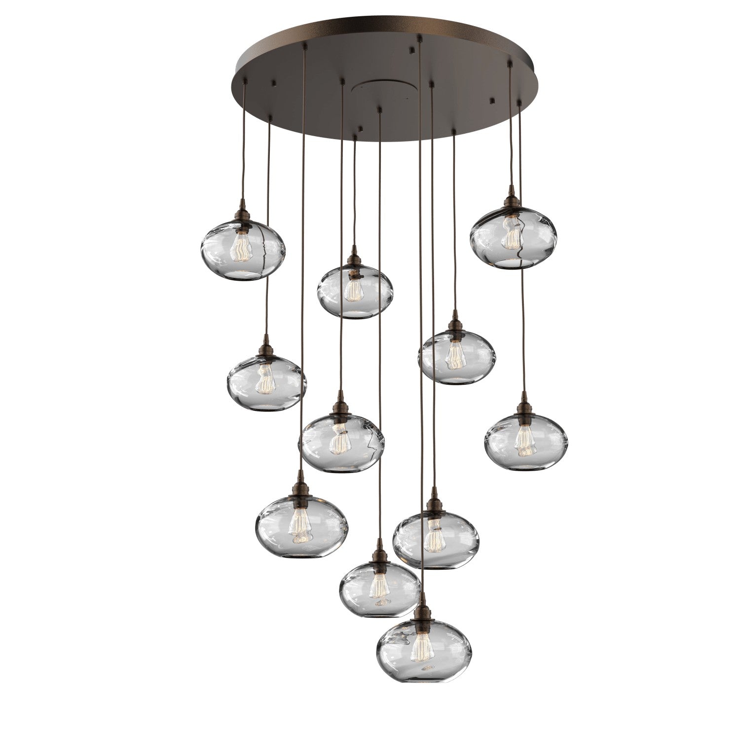 Hammerton Studio - CHB0036-11-FB-OC-C01-E2 - 11 Light Pendant - Coppa - Flat Bronze