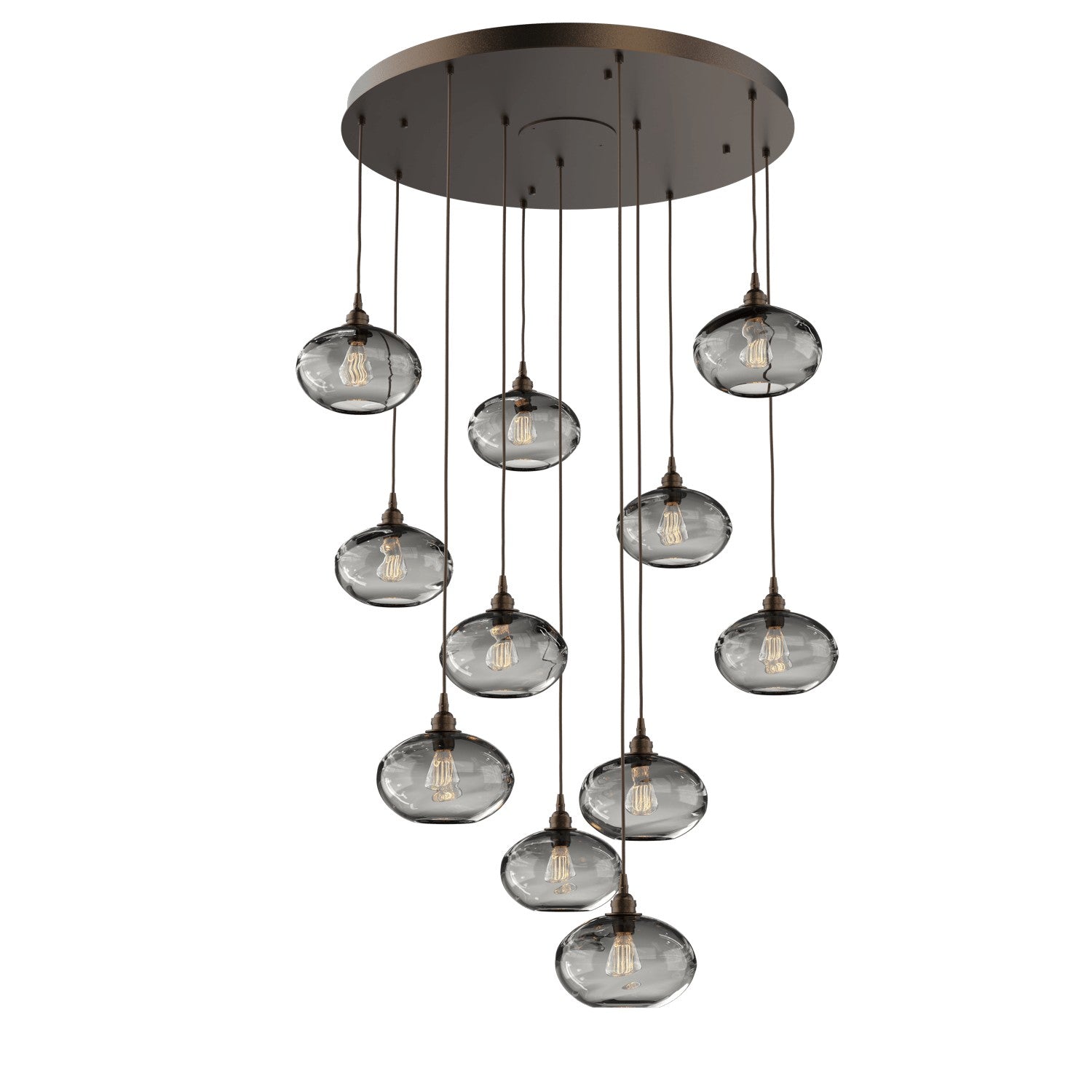 Hammerton Studio - CHB0036-11-FB-OS-C01-E2 - 11 Light Pendant - Coppa - Flat Bronze