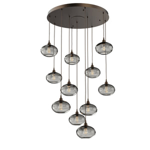 Hammerton Studio - CHB0036-11-FB-OS-C01-E2 - 11 Light Pendant - Coppa - Flat Bronze