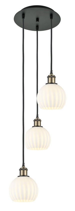 Innovations - 113B-3P-BAB-G1217-6WV - LED Pendant - Ballston - Black Antique Brass