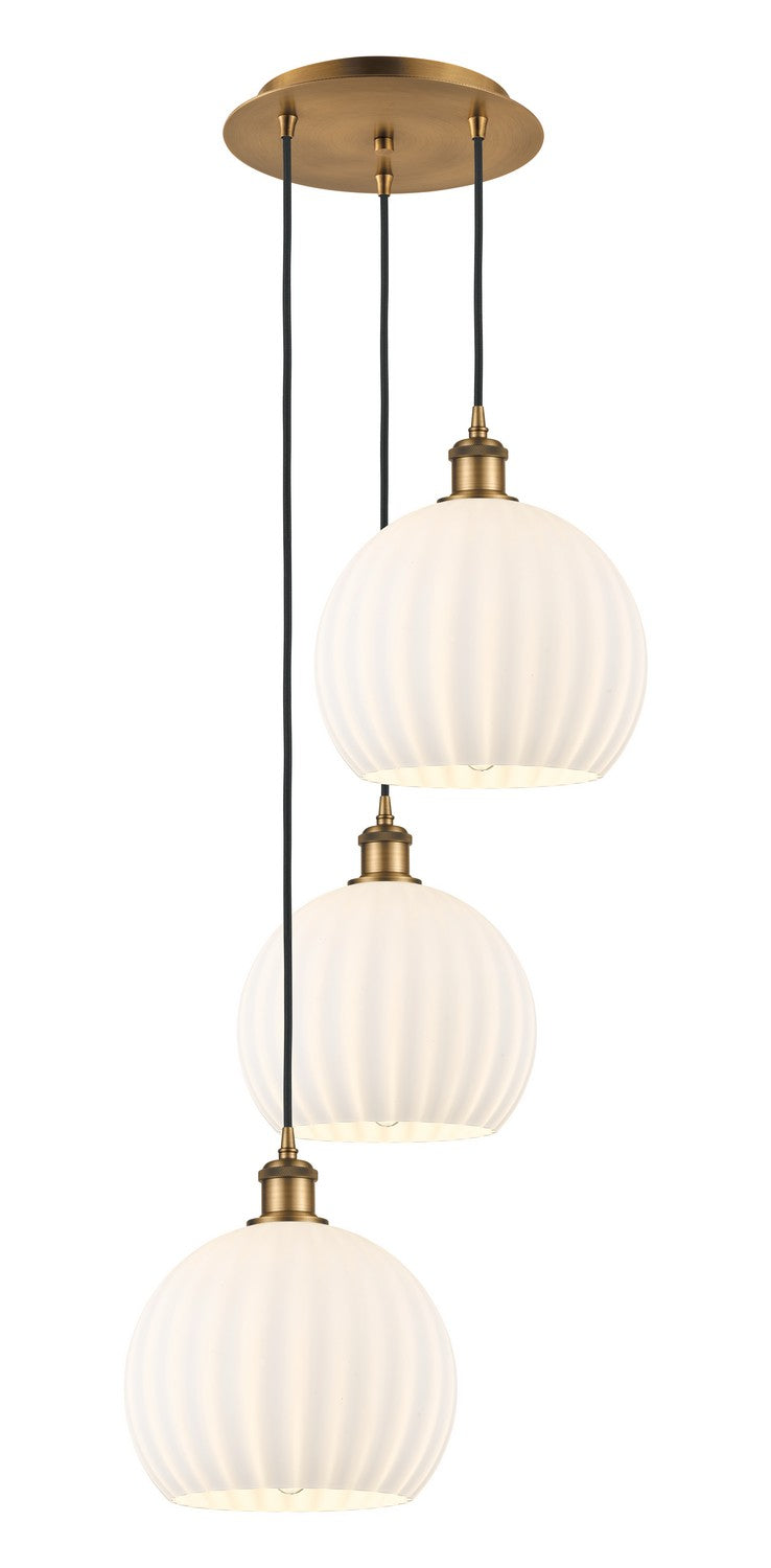 Innovations - 113B-3P-BB-G1217-10WV - LED Pendant - Ballston - Brushed Brass