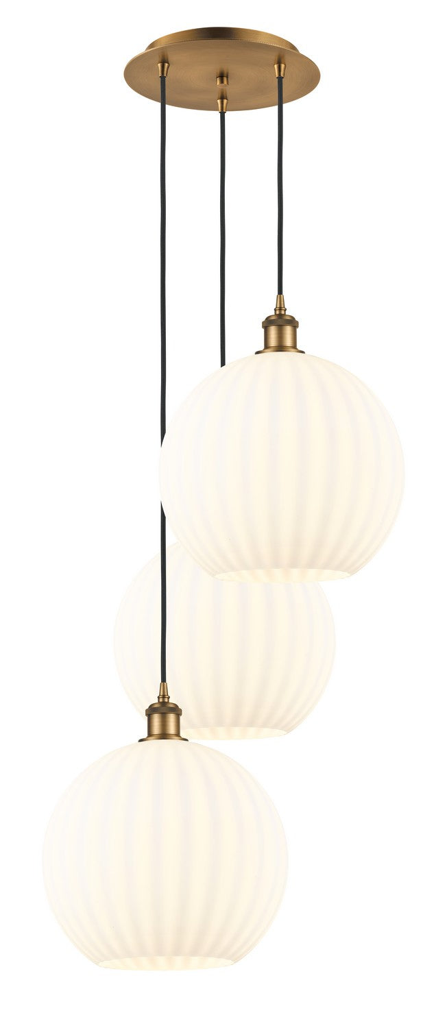 Innovations - 113B-3P-BB-G1217-12WV - LED Pendant - Ballston - Brushed Brass