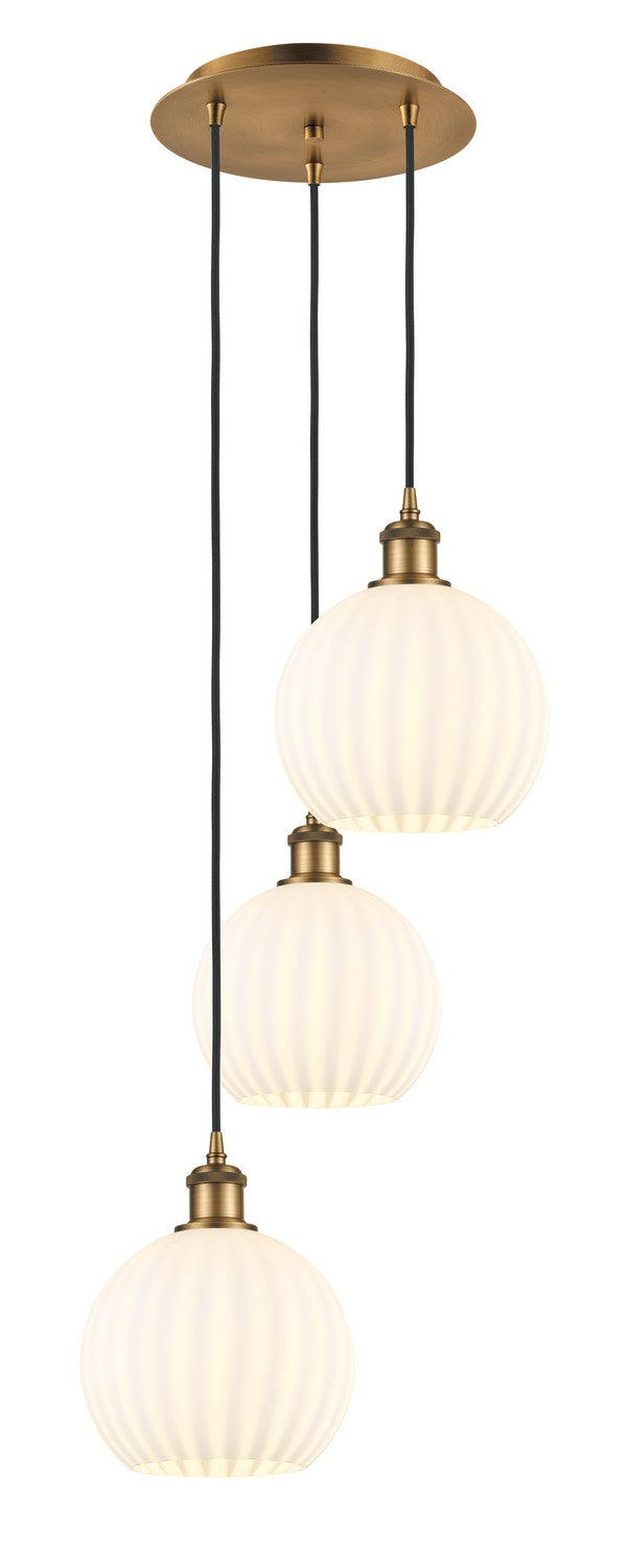 Innovations - 113B-3P-BB-G1217-8WV - LED Pendant - Ballston - Brushed Brass