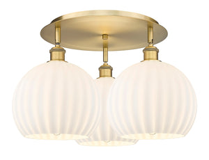 Innovations - 516-3C-BB-G1217-10WV - LED Flush Mount - Downtown Urban - Brushed Brass