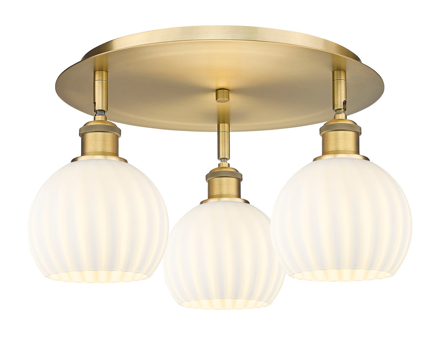 Innovations - 516-3C-BB-G1217-6WV - LED Flush Mount - Downtown Urban - Brushed Brass