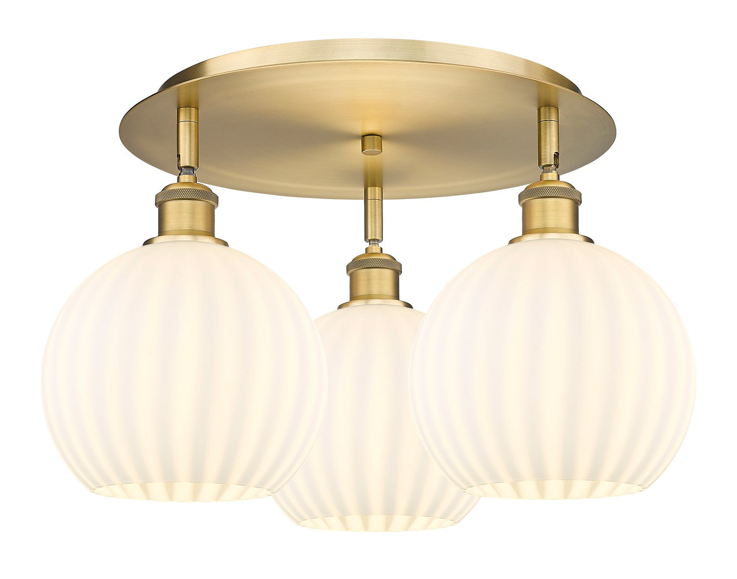 Innovations - 516-3C-BB-G1217-8WV - LED Flush Mount - Downtown Urban - Brushed Brass