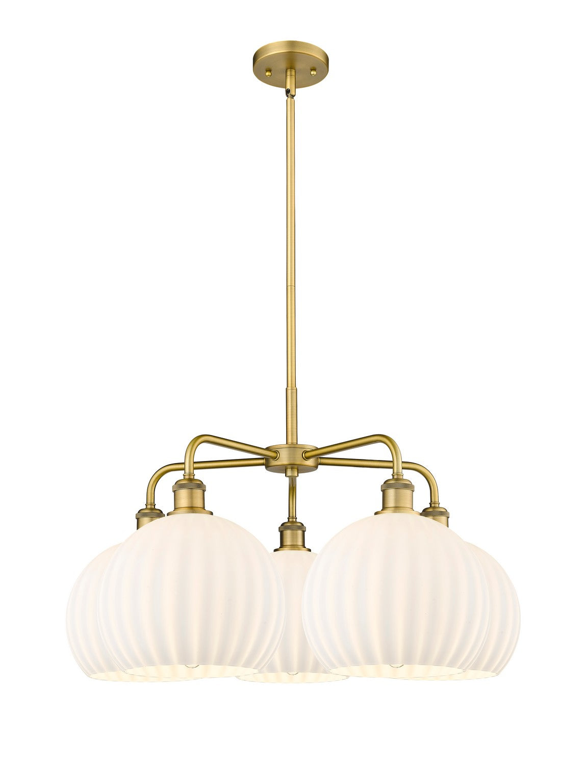 Innovations - 516-5CR-BB-G1217-10WV - LED Chandelier - Ballston - Brushed Brass