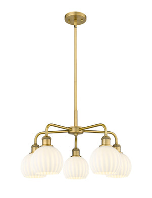 Innovations - 516-5CR-BB-G1217-6WV - LED Chandelier - Ballston - Brushed Brass