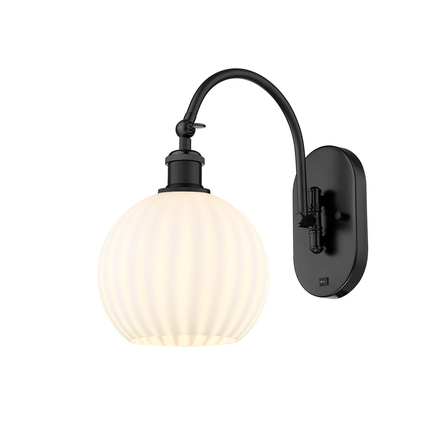 Innovations - 518-1W-BK-G1217-8WV - LED Wall Sconce - Ballston - Matte Black