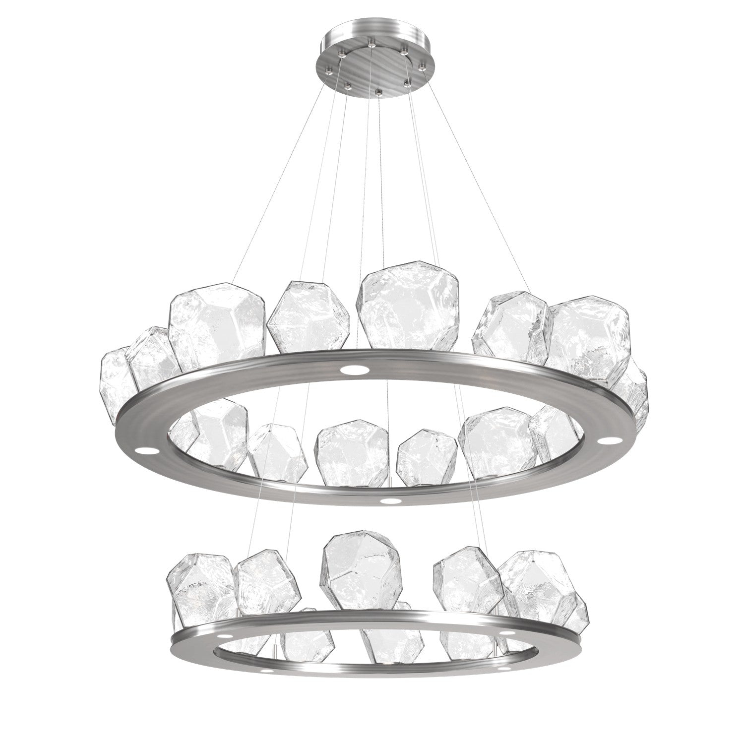 Hammerton Studio - CHB0039-2B-SN-C-CA1-L1 - LED Chandelier - Gem - Satin Nickel