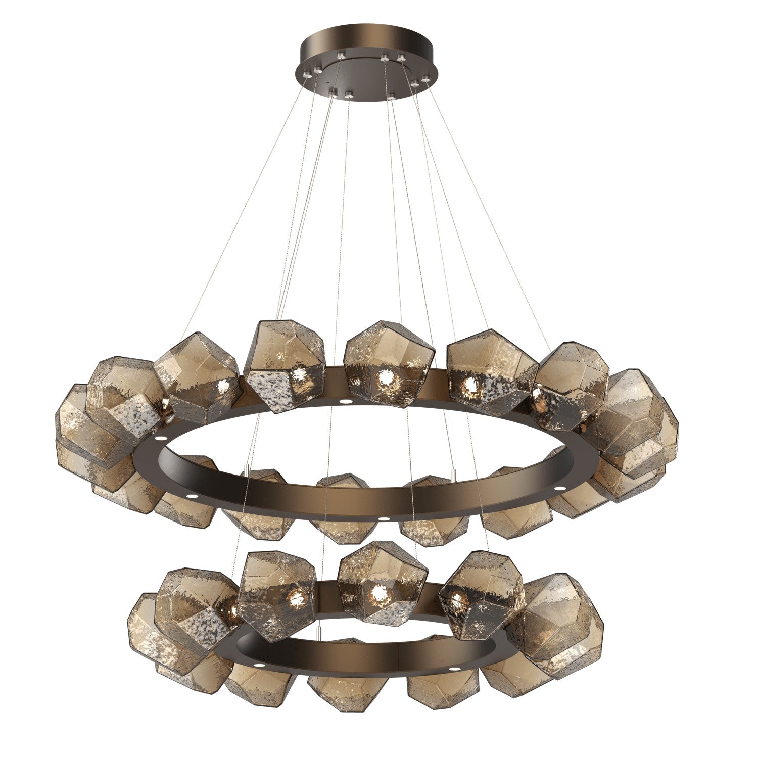 Hammerton Studio - CHB0039-2T-FB-B-CA1-L1 - LED Chandelier - Gem - Flat Bronze