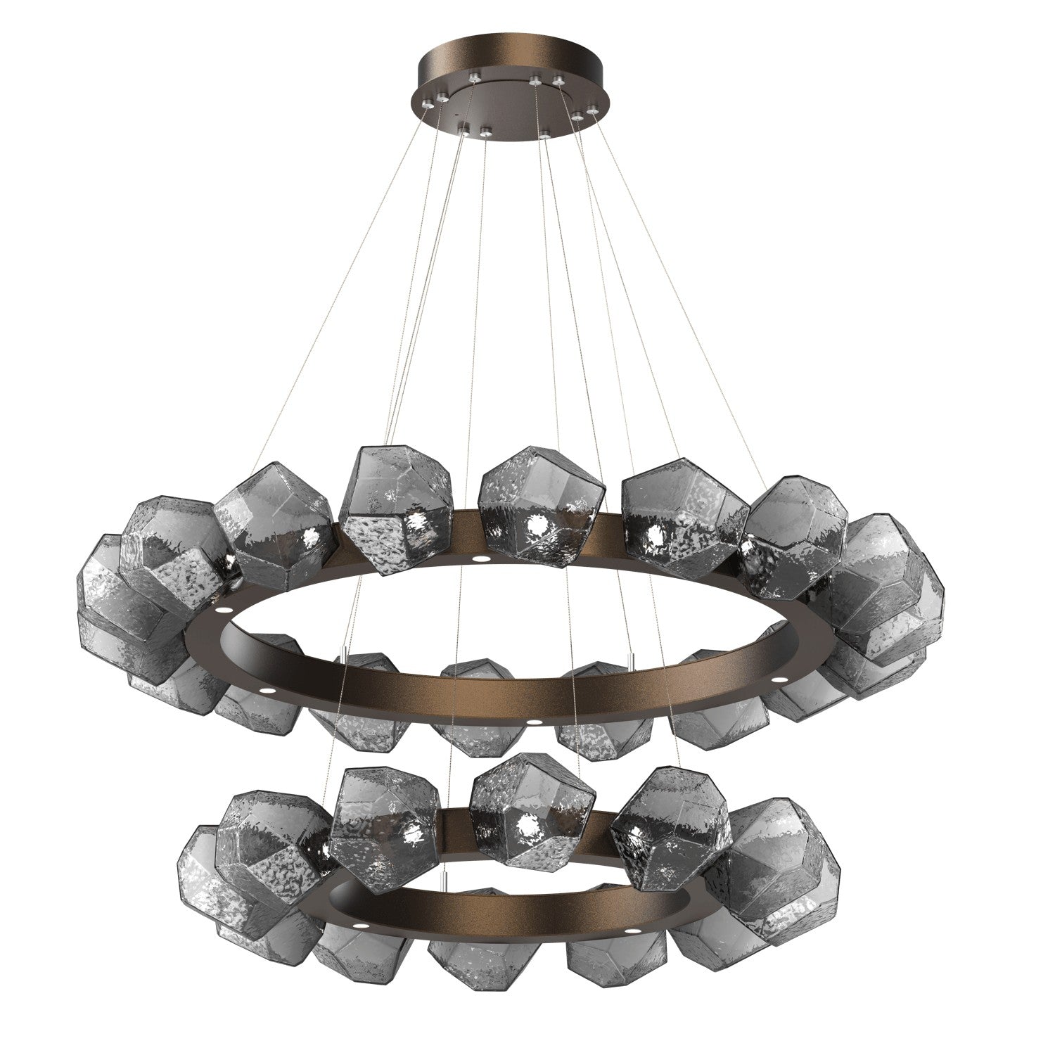 Hammerton Studio - CHB0039-2T-FB-S-CA1-L1 - LED Chandelier - Gem - Flat Bronze