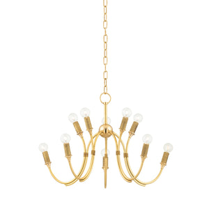 Hudson Valley - 1528-AGB - Ten Light Chandelier - Amboy - Aged Brass