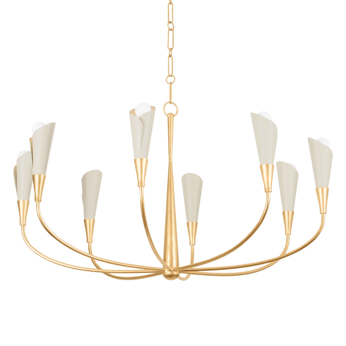 Hudson Valley - 3158-VGL/SSD - Eight Light Chandelier - Montrose - Vintage Gold Leaf/Soft Sand