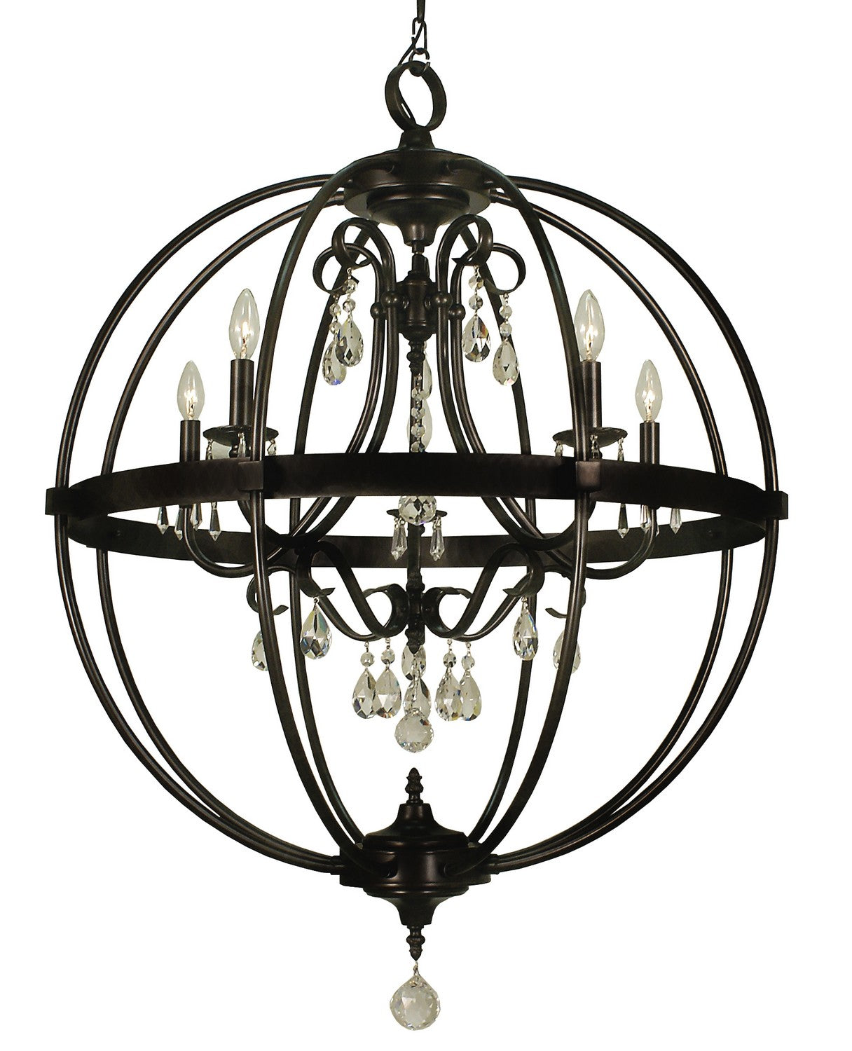 Framburg - 1069 MBLACK - Five Light Foyer Chandelier - Compass - Matte Black