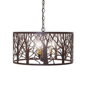 Meyda Tiffany - 270353 - Three Light Pendant - Winter Maple - Cafe Noir