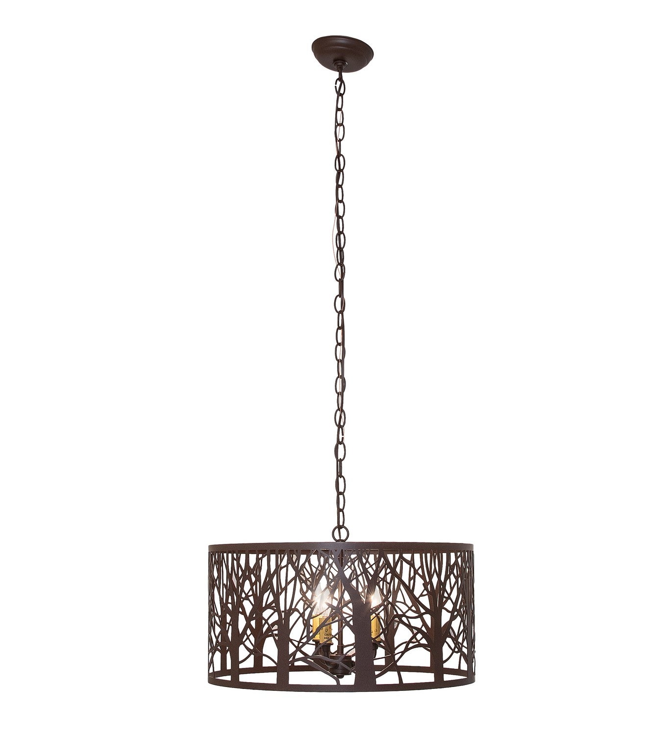 Meyda Tiffany - 270353 - Three Light Pendant - Winter Maple - Cafe Noir