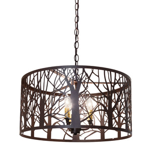 Meyda Tiffany - 270353 - Three Light Pendant - Winter Maple - Cafe Noir