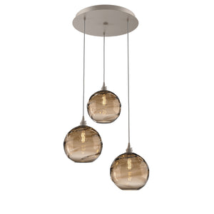 Hammerton Studio - CHB0047-03-BS-OB-C01-E2 - Three Light Pendant - Optic Blown Glass - Beige Silver