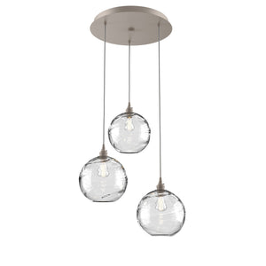 Hammerton Studio - CHB0047-03-BS-OC-C01-E2 - Three Light Pendant - Optic Blown Glass - Beige Silver