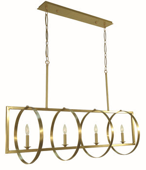 Framburg - 5864 BR - Four Light Island Chandelier - Olivia - Brushed Brass