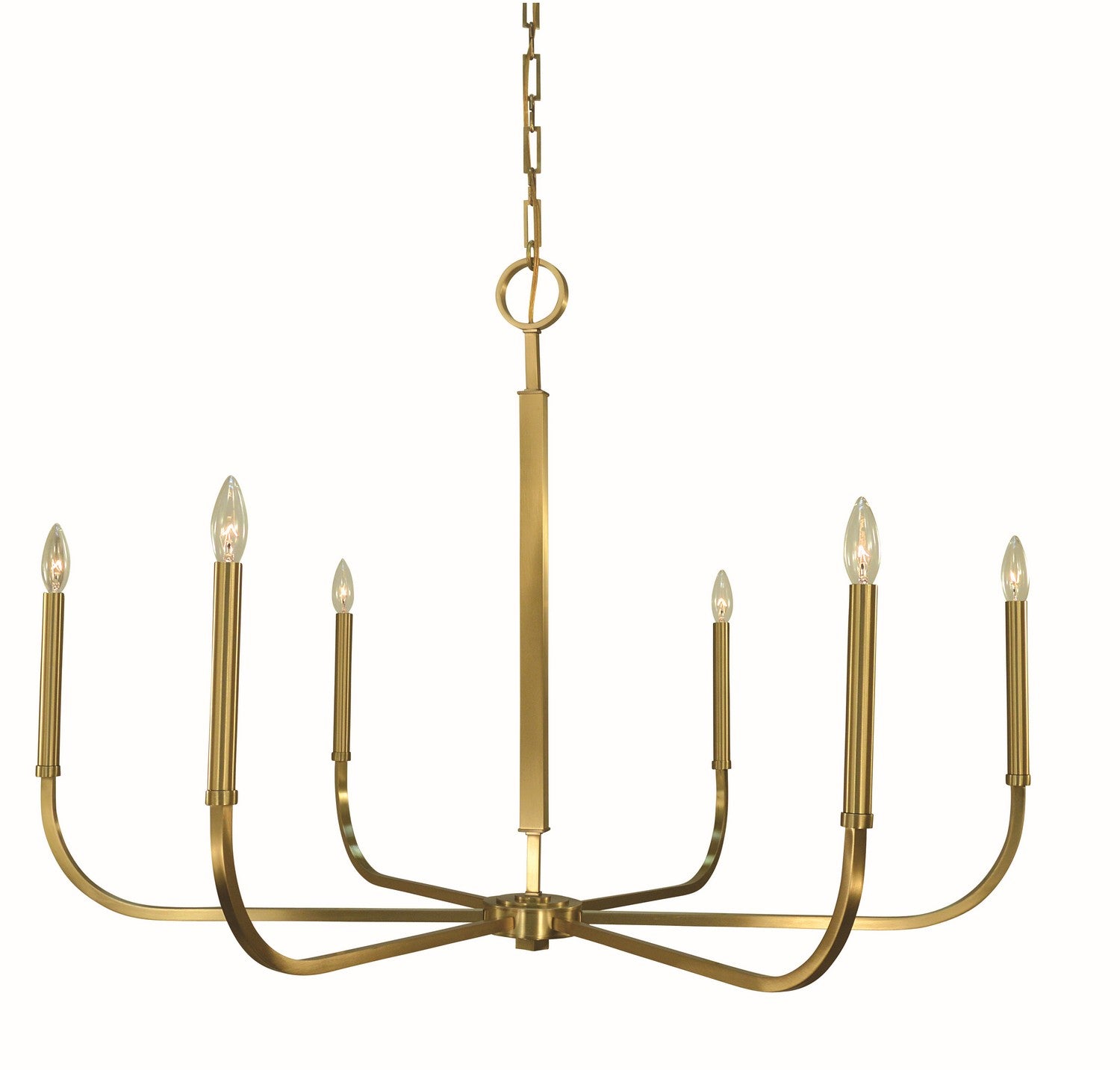 Framburg - 5874 BR - Six Light Chandelier - Manhattan - Brushed Brass