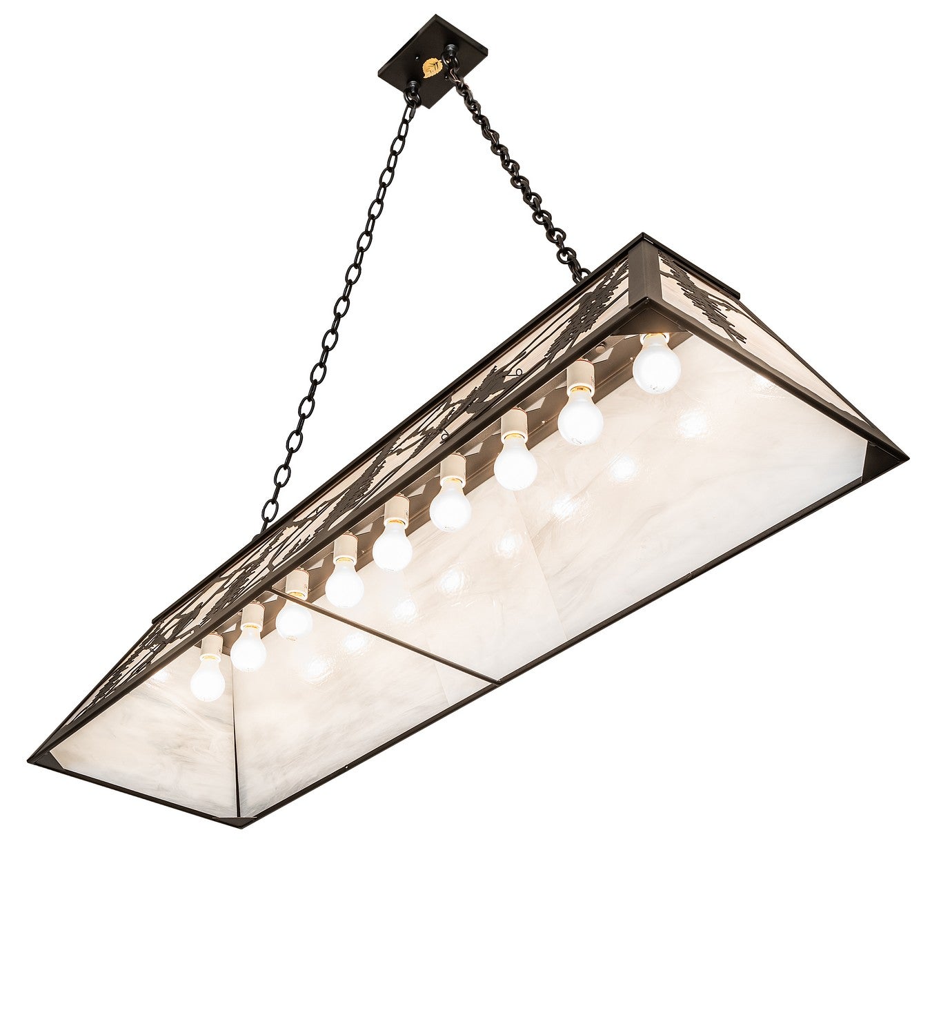 Meyda Tiffany - 265410 - Nine Light Pendant - Alpine - Textured Black