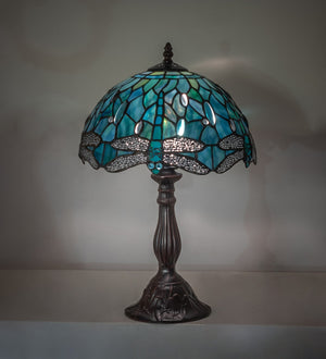 Meyda Tiffany - 267038 - One Light Table Lamp - Tiffany Hanginghead Dragonfly - Mahogany Bronze