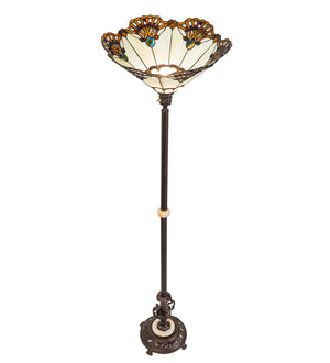 Meyda Tiffany - 271651 - One Light Torchiere - Shell With Jewels - Mahogany Bronze