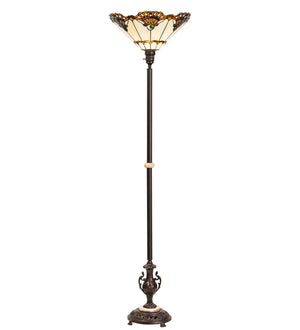 Meyda Tiffany - 271651 - One Light Torchiere - Shell With Jewels - Mahogany Bronze