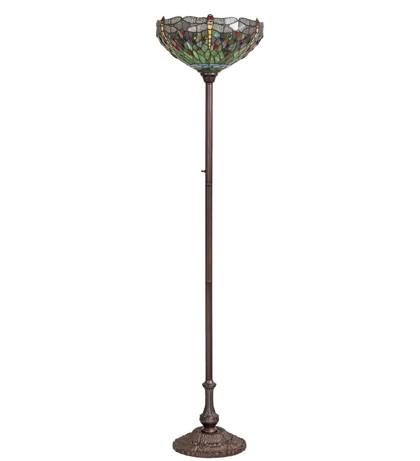 Meyda Tiffany - 272748 - One Light Torchiere - Tiffany Hanginghead Dragonfly