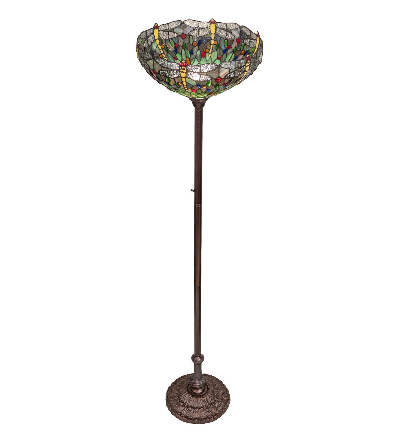 Meyda Tiffany - 272748 - One Light Torchiere - Tiffany Hanginghead Dragonfly