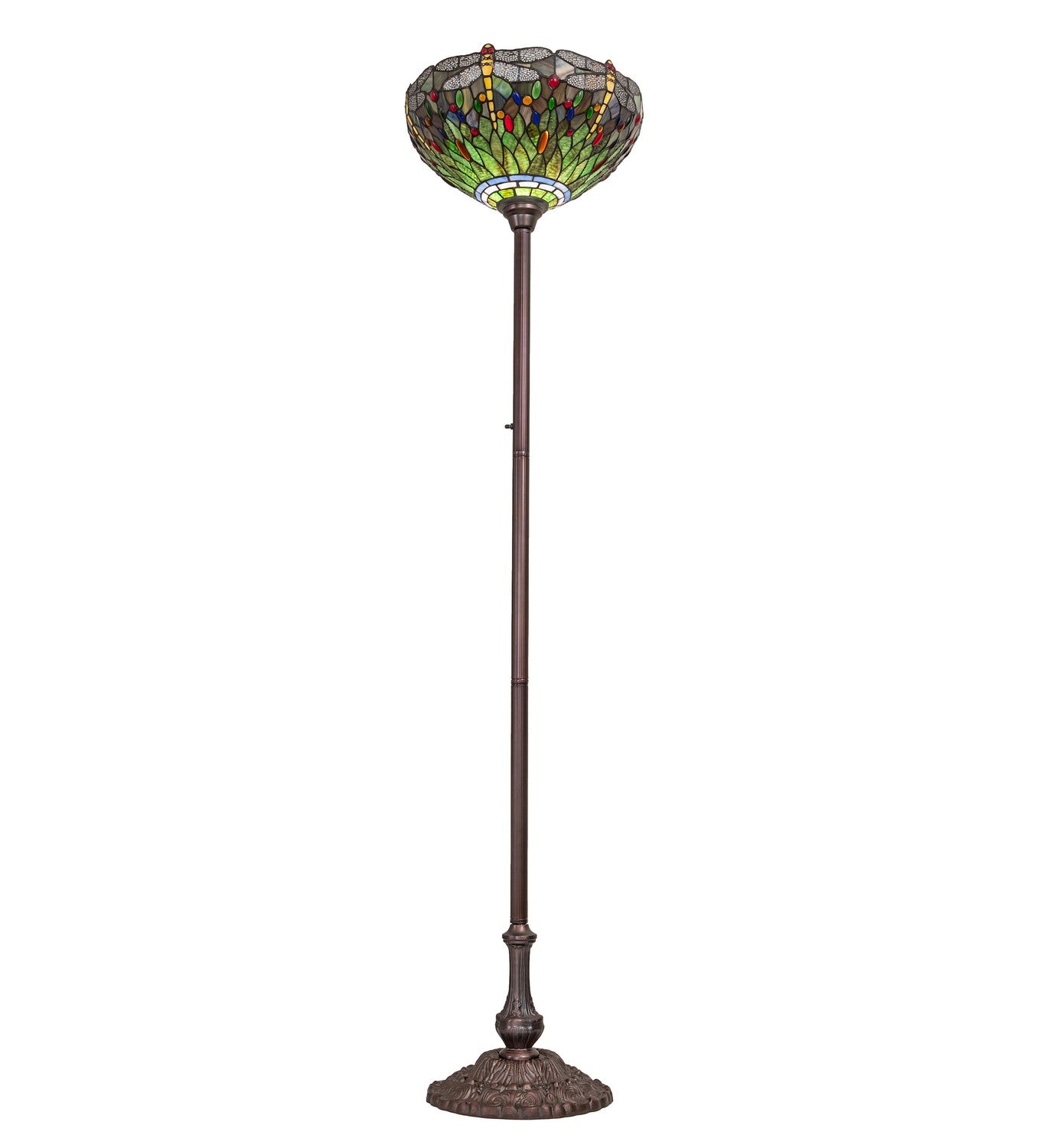 Meyda Tiffany - 272748 - One Light Torchiere - Tiffany Hanginghead Dragonfly